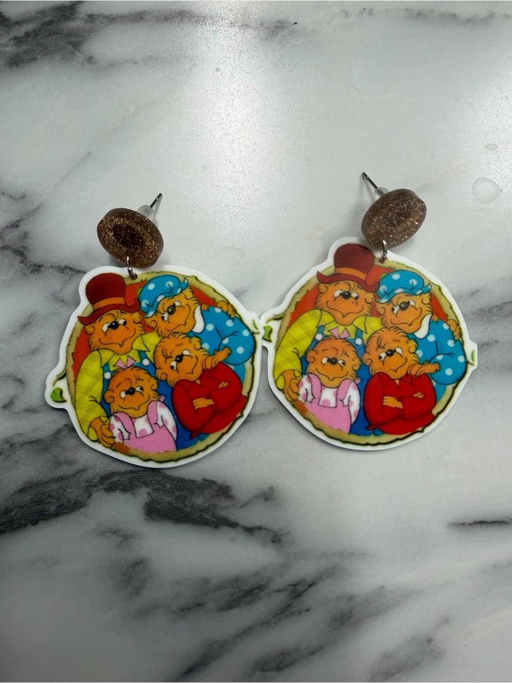 Book character teacher/student earrings. Berenstain bears
